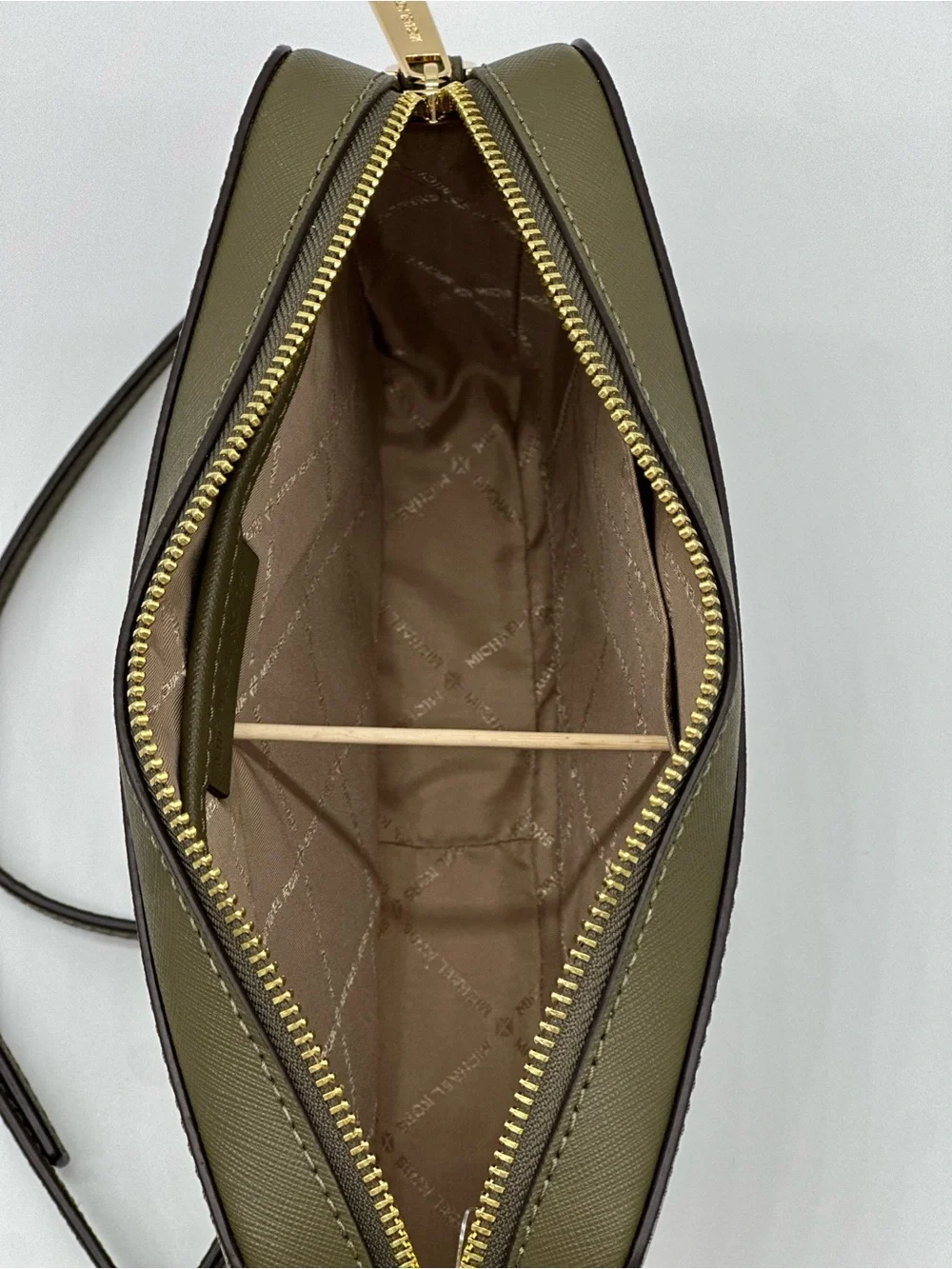 Michael Kors Olive Crossbody with Gold Chain Accent